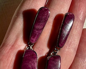 Vintage Dan Dodson Purple Spiny Oyster Statement Earrings