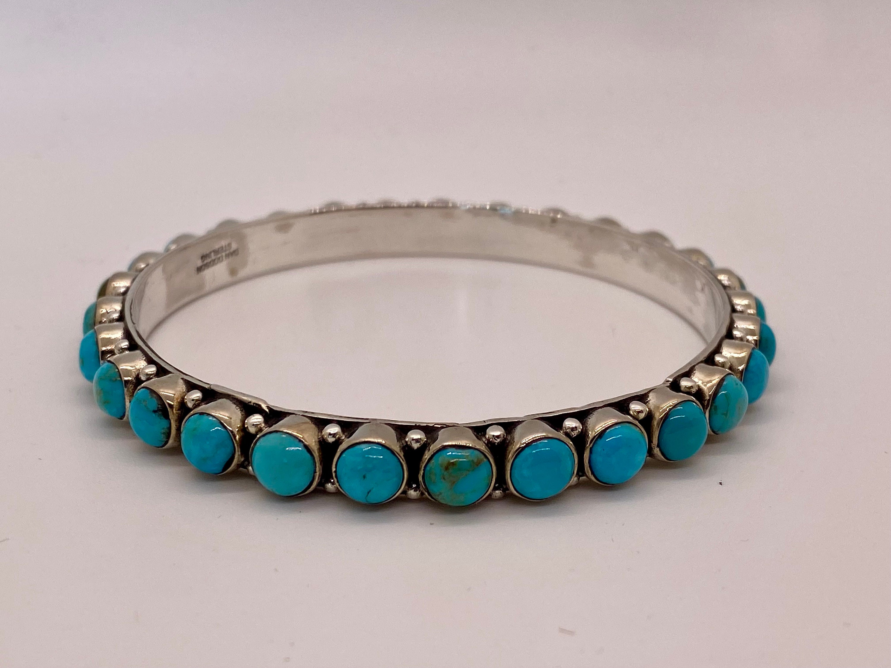 Dan Dodson Sterling & Turquoise Bangle (29 Stones) - Etsy