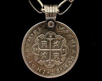 Vintage Dan Dodson Sterling Silver Atocha Shipwreck Replica Coin Pendant