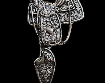 Vintage Southwestern Sterling Saddle Pendant