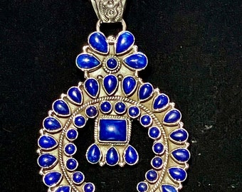 Dan Dodson Lapis Lazuli Naja 44 Cabochon Stone Bead Necklace 19 inch