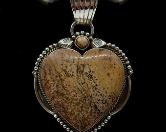Vintage Dan Dodson Jasper Heart Pendant (Large)