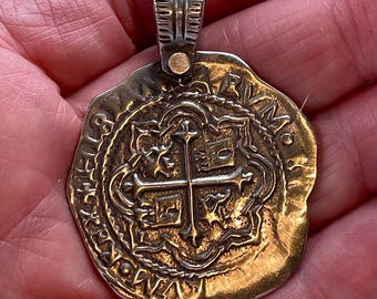 Vintage Dan Dodson Sterling Silver Atocha Shipwreck Replica Coin Pendant