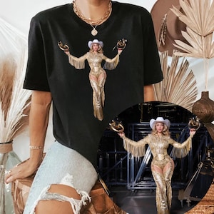 Merchandising de la gira Cowboy Carter de Beyoncé 2025, camiseta unisex con gráfico retro, camiseta Cowboy Carter de Beyoncé, camiseta de fan de Beyhive, regalo de rodeo para ella