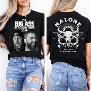 Shirt Post Malone Jelly Roll Tour, T-shirt Big Ass Stadium Tour, Country Western Concert Shirt, Grafisch T-shirt Posty Merch, Vintage Muziekfan Cadeau