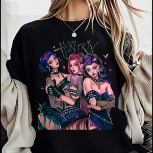 Kpop Huntrix Shirt, Demon Hunters Tee, Mira, Zoey, Derpy, Rumi, Tiger Shirt, Kpop Merch, Huntrix Fans, Saja Boys Fans, Gift for Huntrix fans