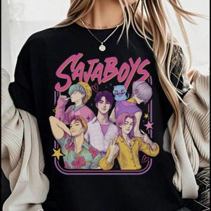 Kpop Demon Hunters Shirt, Huntrix Girl T-Shirt Demon Hunter Merch, Kpop Idol Group Shirt, Mira, Rumi, Joey Shirt, Gift for Huntrix Fan Shirt