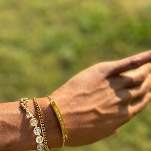 James 1: 2 “count it all joy” bar bracelet, gold bracelet, stackable jewelry, tarnish free