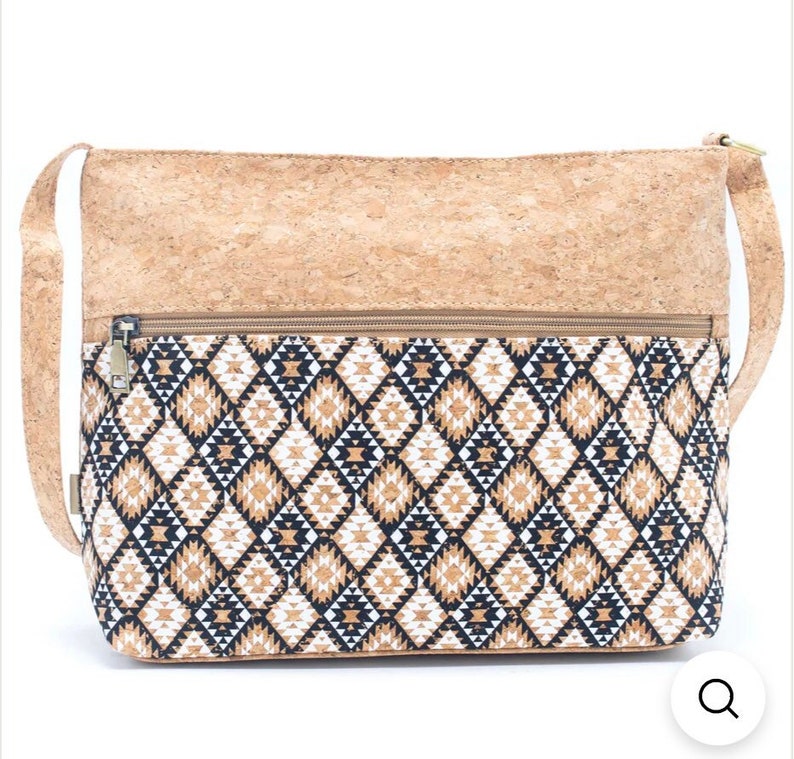 Large Cork Crossbody Purse Daisy Fabric Crossbody Designer Etsy