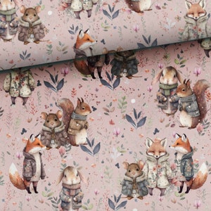 Cozy Fall Forest Animals Fabric