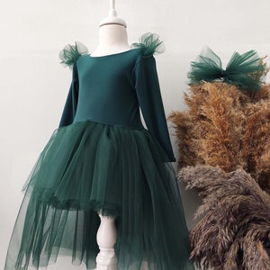 Toddler Girl Dress, Baby Girl Dress, Girl Green Tutu Dress, Green Girl Tulle Dress, Green Flower Girl Dress