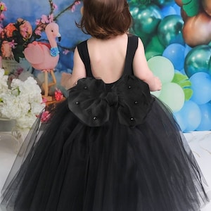 Black Tulle Tutu Dress: Toddler Girl Party Pageant Wear / Express Shipping