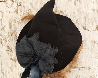 Toddler Girl Witch Costume Hat, Halloween Kids Black Witches Hat, Childrens Witches Hat Costume, Witch Hat Girls, Fast Express Shipping