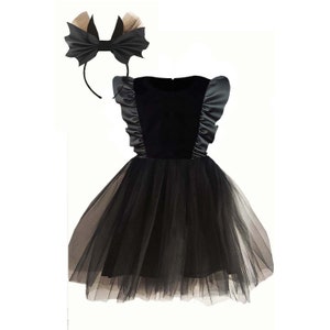 Toddler Girl Black Dress, Gothic Girl Halloween Dress, Black Tutu Dress, Toddler Witch Costume, Photoshoot Dress, Black Girl Dress
