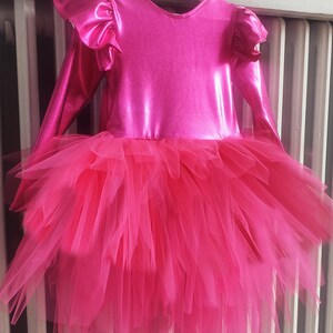 Toddler Hot Pink Tulle Dress, Princess Girl Dress, Toddler Bow Dress, Hot Pink Girl Dress, Girl Tutu Dress, Toddler Girl Pink Dress