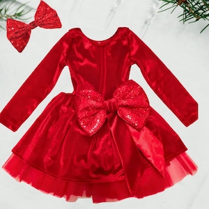 Christmas Girl Dress/Red Green Toddler Dress/Little Girl Christmas Dress/Velvet Toddler Dress/Red Girl Tulle Tutu Dress/Noel Red Santa Dress