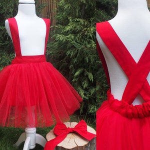 Red Flower Girl Dress, Red Tutu Dress, Toddler Red Dress, Girl&#39;s Birthday Dress, Photoshoot Outfit, Photoshoot Dress, Birthday Outfit