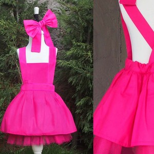 Toddler Hot Pink Tulle Dress, Baby Girl Dress, Toddler Bow Dress, Hot Pink Girl Dress, Girl Tutu Dress, Toddler Girl Pink Dress,