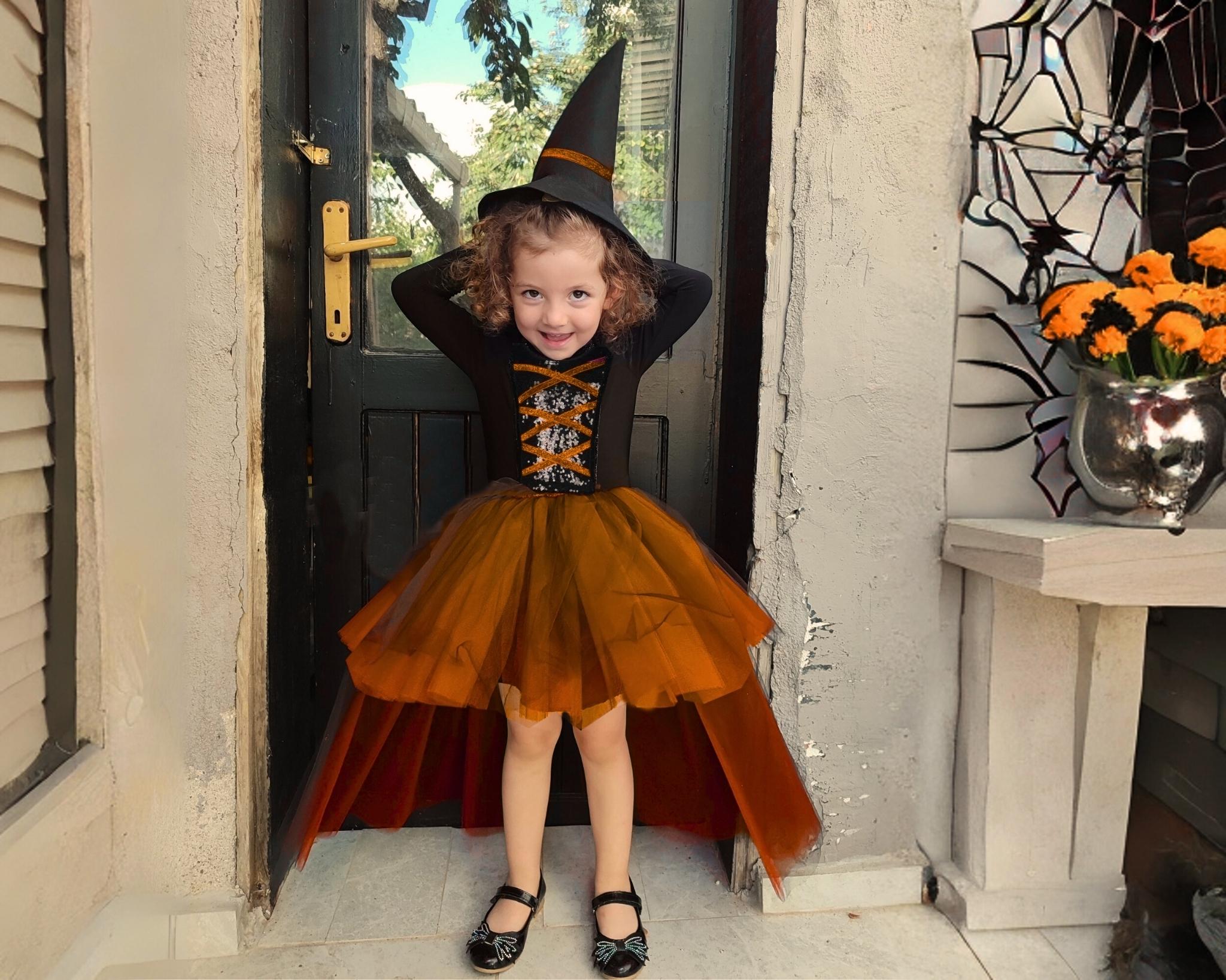 halloween witch dress Stylish Costume | LivingLesh Goddess Gown Medium Women Adult Sparkling Orange