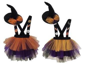 Kids Witch Costume Orange and Black Hocus Pocus Dress Kids Witch Costume Orange and Black Hocus Pocus Dress