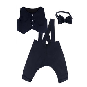Toddler Pants Bow Tie Vest, Boys Wedding Clothes, Summer Wedding Outfit, Boys Suspender Pants, Ring Bearer Pants, Toddler Birthday Outfit