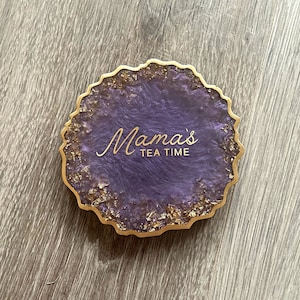 Custom Resin Coasters Jewelry dish Foil Flakes Gift image 1