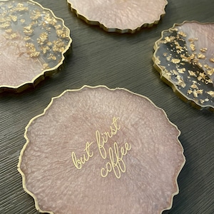 Custom Resin Coasters | Jewelry dish | Foil Flakes | Gift