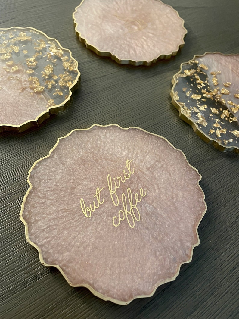 Custom Resin Coasters Jewelry dish Foil Flakes Gift Powder. stocking stuffer ideas for her
