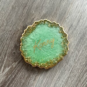 Custom Resin Coasters Jewelry dish Foil Flakes Gift image 2