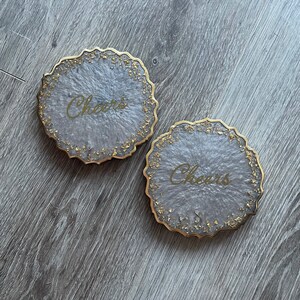 Custom Resin Coasters Jewelry dish Foil Flakes Gift image 3