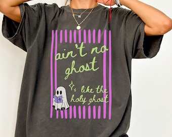 Christian Halloween Shirt, Holy Ghost Fall Christian Tshirt, Bible Verse Shirt, Trick or Treat Womens Faith Apparel Gift