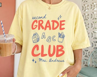 Comfort Colors Custom Second Grade Teacher Shirt, 2nd Grade Teacher Team Shirts, Personalized Second Grade Shirt, Gift For New Teacher