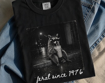Custom 50th Birthday Shirt, Feral and Fifty Tee, Fiftieth gift, 50th Birthday Shirt, Vintage 50th Birthday Tshirt
