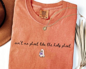 Christian Halloween Shirt, Holy Ghost Fall Christian Tshirt, Bible Verse Shirt, Trick or Treat Womens Faith Apparel Gift