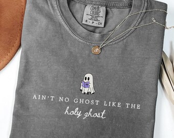 Christian Halloween Shirt, Holy Ghost Fall Christian Tshirt, Bible Verse Shirt, Trick or Treat Womens Faith Apparel Gift