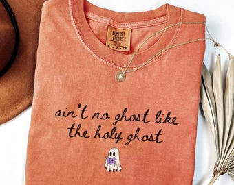 Christian Halloween Shirt, Holy Ghost Fall Christian Tshirt, Bible Verse Shirt, Trick or Treat Womens Faith Apparel Gift