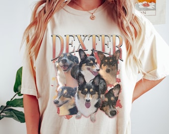 Custom Retro Dog Bootleg Shirt, Custom Comfort Colors Dog Shirt, Dog Bootleg Retro 90’s Tee, Custom Pet Shirt, Dog Owner Gift