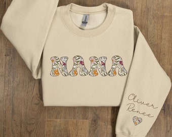 Custom Nana Sweatshirt With Grandkids Names On Sleeve, Personalized Gift For Grandma, New Grandma Sweatshirt With Name, Mothers Day Gift