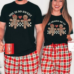 Funny Matching Couples Christmas Sweatshirts, Holiday Couples Shirt, Gingerbread Couple Sweater, Retro His and Hers Christmas Couple Shirts