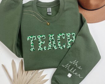 Personalized St Patricks Day Teacher Shirt, One Lucky Teacher Shirt, Teacher St Patricks Day Shirt, Saint Patricks Day, Teacher Gift