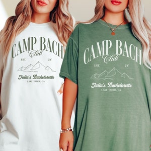 Last Trail Before The Veil Camp Bachelorette Shirts, Comfort Colors Custom Bachelorette Party Shirts, Camp Bach Crew, Cabin Bachelorette