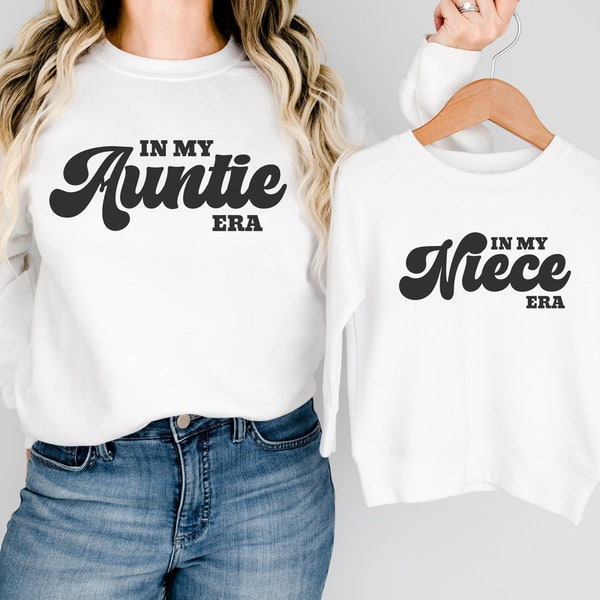 Personalized Auntie and Bestie Shirts, Aunt and Me Sweatshirts, Aunt Sweatshirt, Aunt Baby Matching Shirts, Gift For Aunt, Gift for Niece