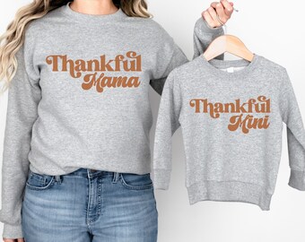 Mommy and Me Fall Sweatshirt, Thanksgiving Mommy and Me Outfits, Family Matching Thanksgiving Shirts, Mother Daughter Matching Pullover