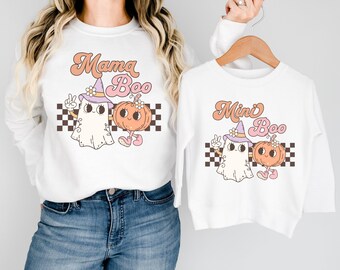 Mama and Me Halloween Sweatshirts, Spooky Season Mama Sweatshirt, Halloween Mommy and Me Outfits,Spooky Mama Shirt, Spooky Mini Shirt
