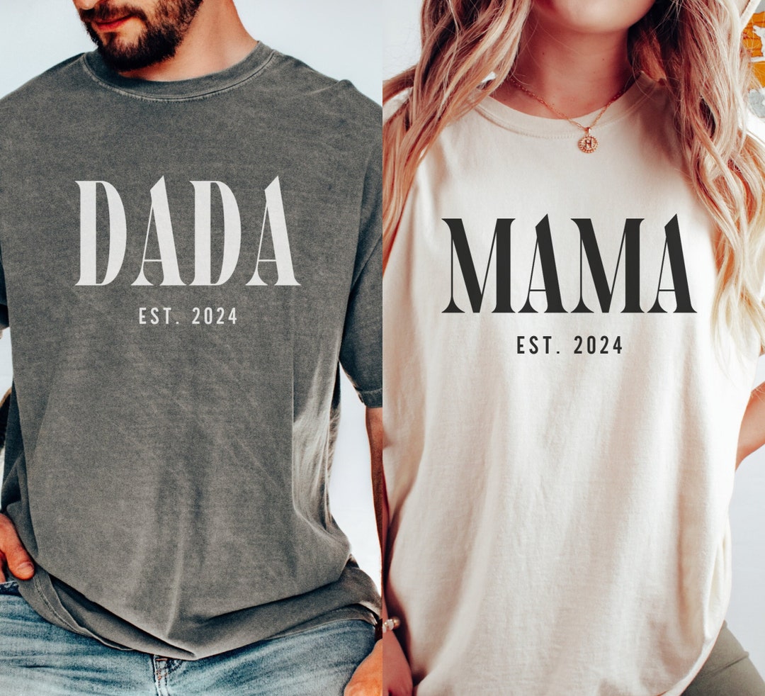 Mom and Dad Comfort Colors Shirt, Mama Shirt, Dada Shirt, Mama and Dad ...