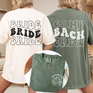 Last Trail Before The Veil Camp Bachelorette Shirts, Comfort Colors Custom Bachelorette Party Shirts, Camp Bach Crew, Cabin Bachelorette