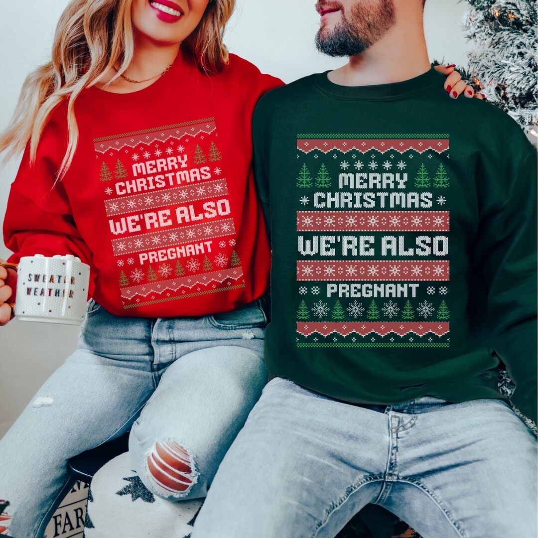 Matching Mom and Dad Christmas Sweatshirt, New Mom and Dad Christmas