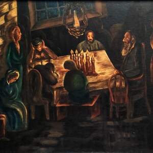 Chaim: Erev in a Vanished World, 1953 Oil on Artboard
