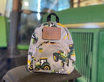 Mini Backpack, Tractor Backpack, Personalized Backpack, Green Tractor, Toddler Backpack, Western Backpack, Deere Green, Tractor Bag, Farmers