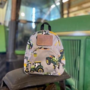 Mini Backpack, Tractor Backpack, Personalized Backpack, Green Tractor, Toddler Backpack, Western Backpack, Deere Green, Tractor Bag, Farmers